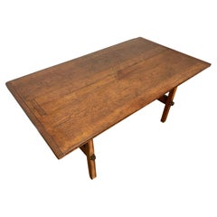 Antique 18th Century Ipswich Pine Farm Table with Breadboard Ends