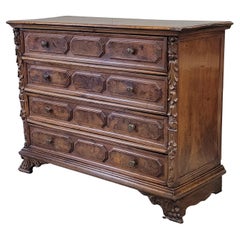 Antique 18th Century Italian (Bergamo, Lombardy) Burl Walnut Chest of Drawers