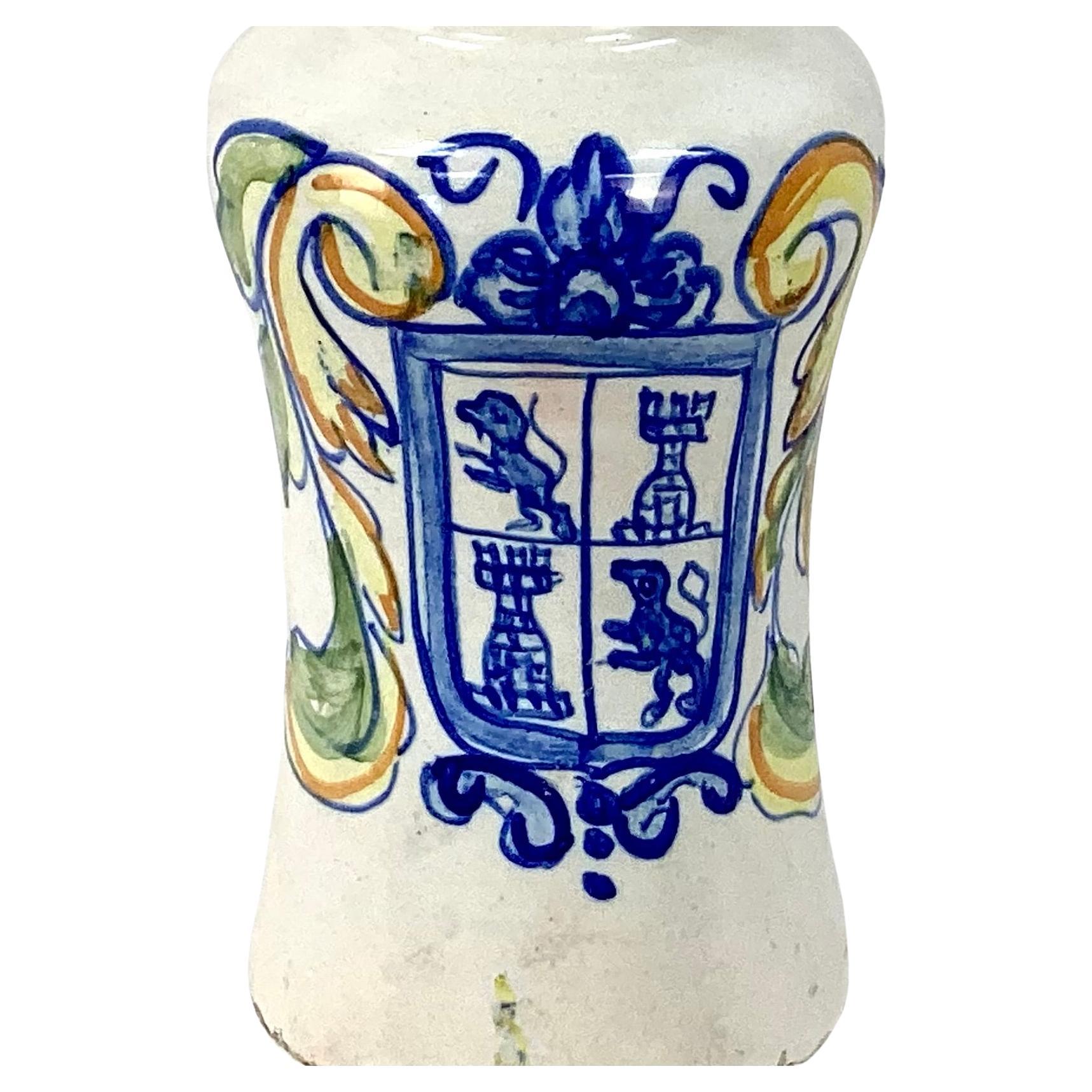Antique 18th Century Italian Ceramic Apothecary Jar For Sale 1