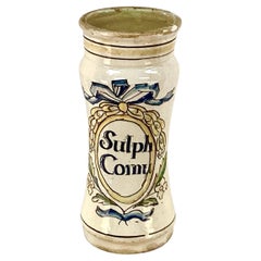 Antique 18th Century Italian Ceramic Apothecary Jar