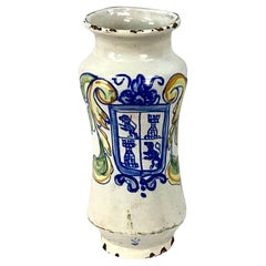Ancienne jarre d'apothicaire italienne en céramique du 18ème siècle