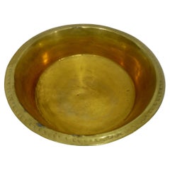 Used 18th Century Large Hand Hammered British Brass Basin, BS#01