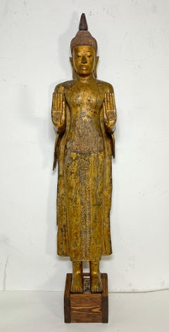 Bouddha siamois ancien du XVIIIe siècle de la fin de la période d'Ayutthaya