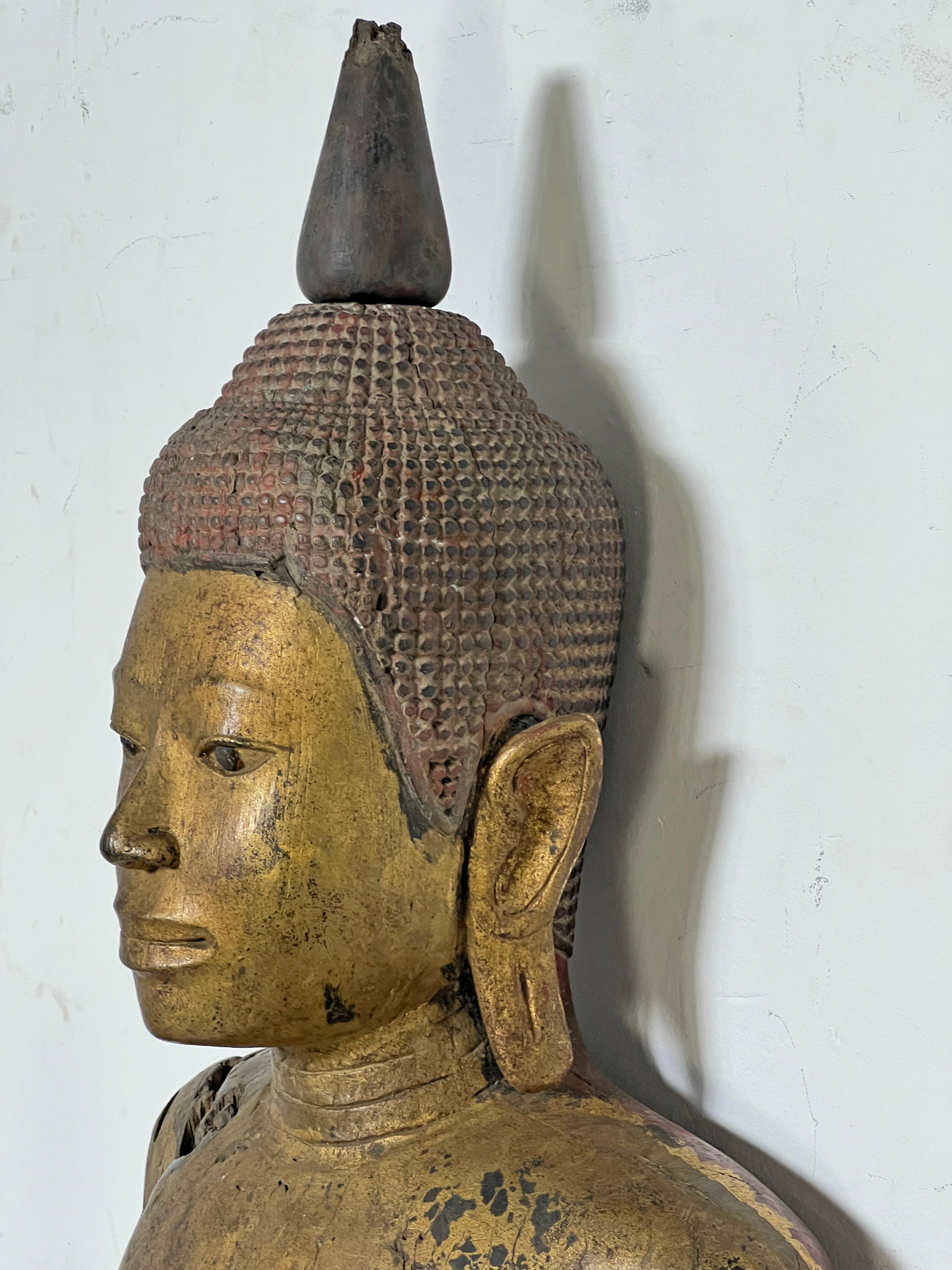 Antike 18. Jahrhundert späten Ayutthaya Periode Siamese Buddha (Thailändisch) im Angebot