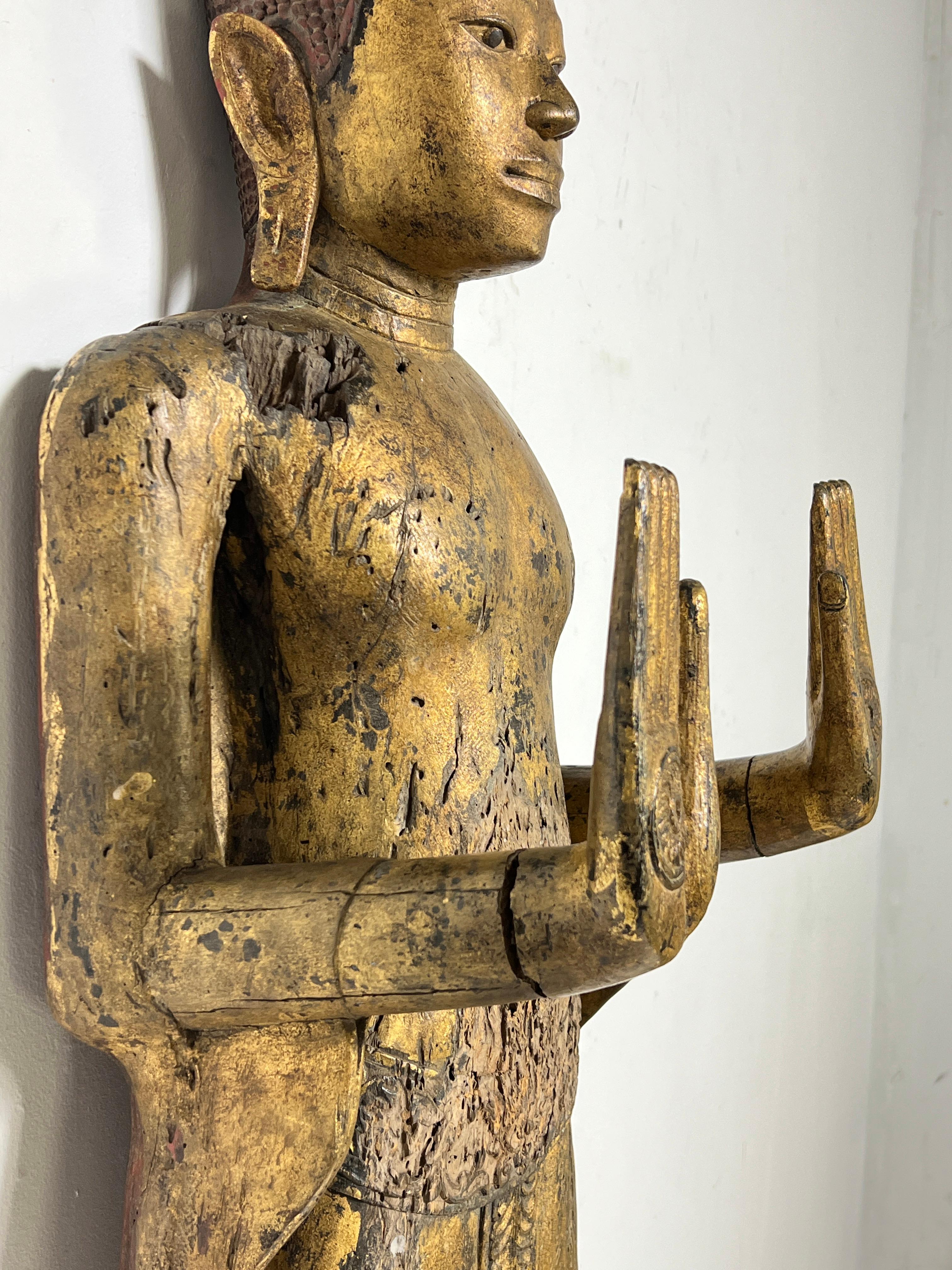 Antike 18. Jahrhundert späten Ayutthaya Periode Siamese Buddha im Angebot 1