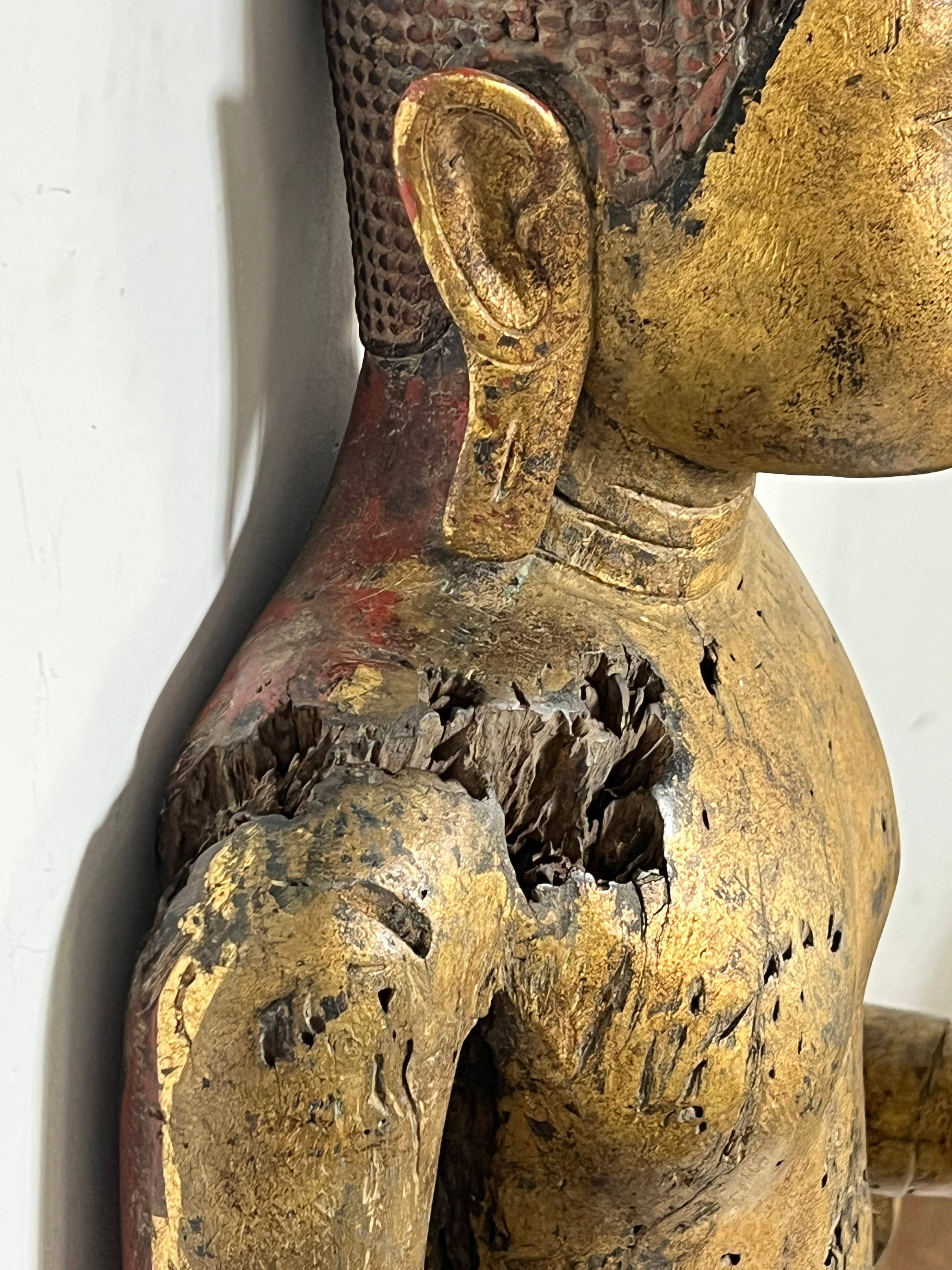 Antike 18. Jahrhundert späten Ayutthaya Periode Siamese Buddha im Angebot 2