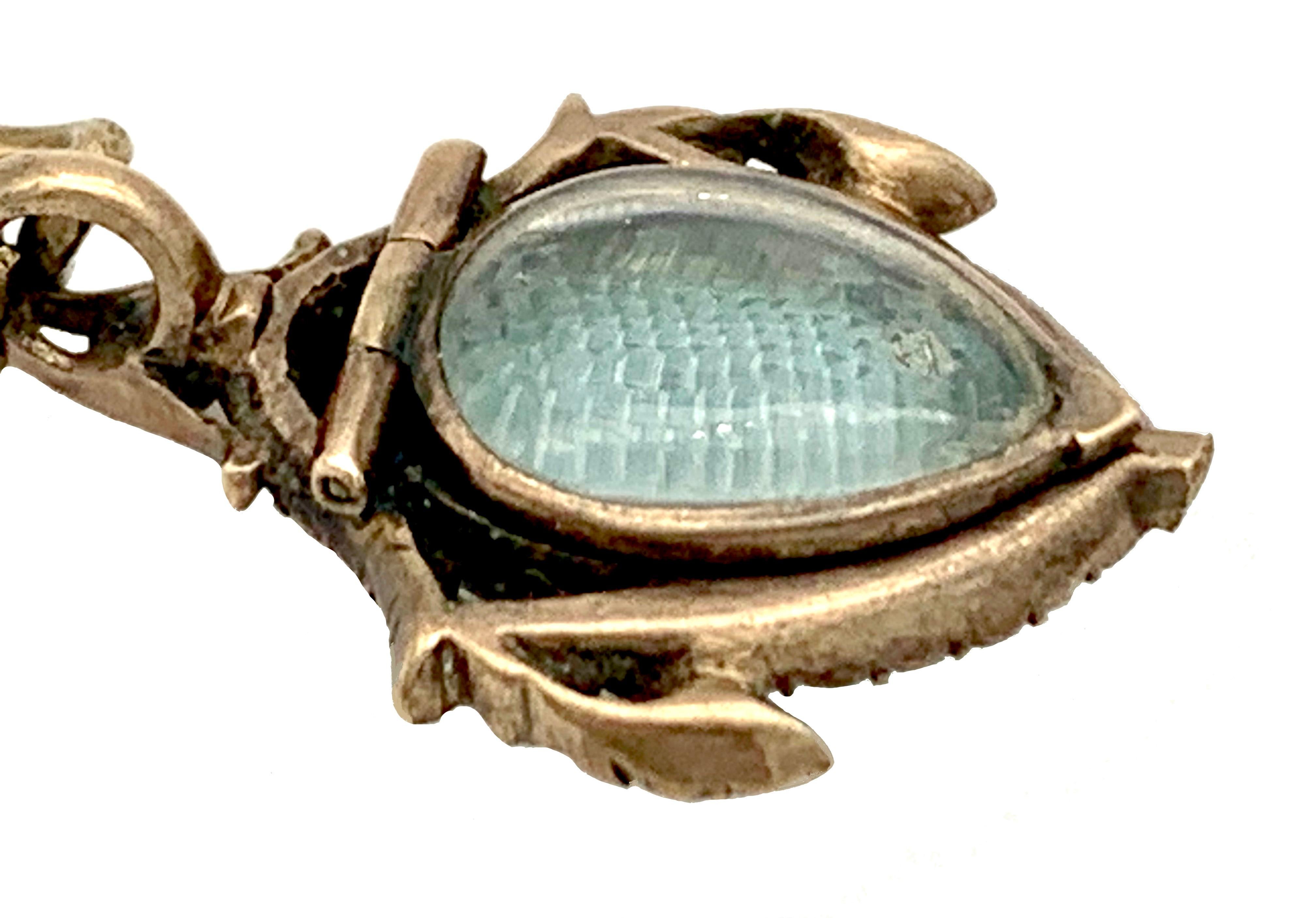 Antique 18th Century Locket Pendant Silver Metal Oriental Seedpearls Stickpin   In Good Condition For Sale In Munich, Bavaria