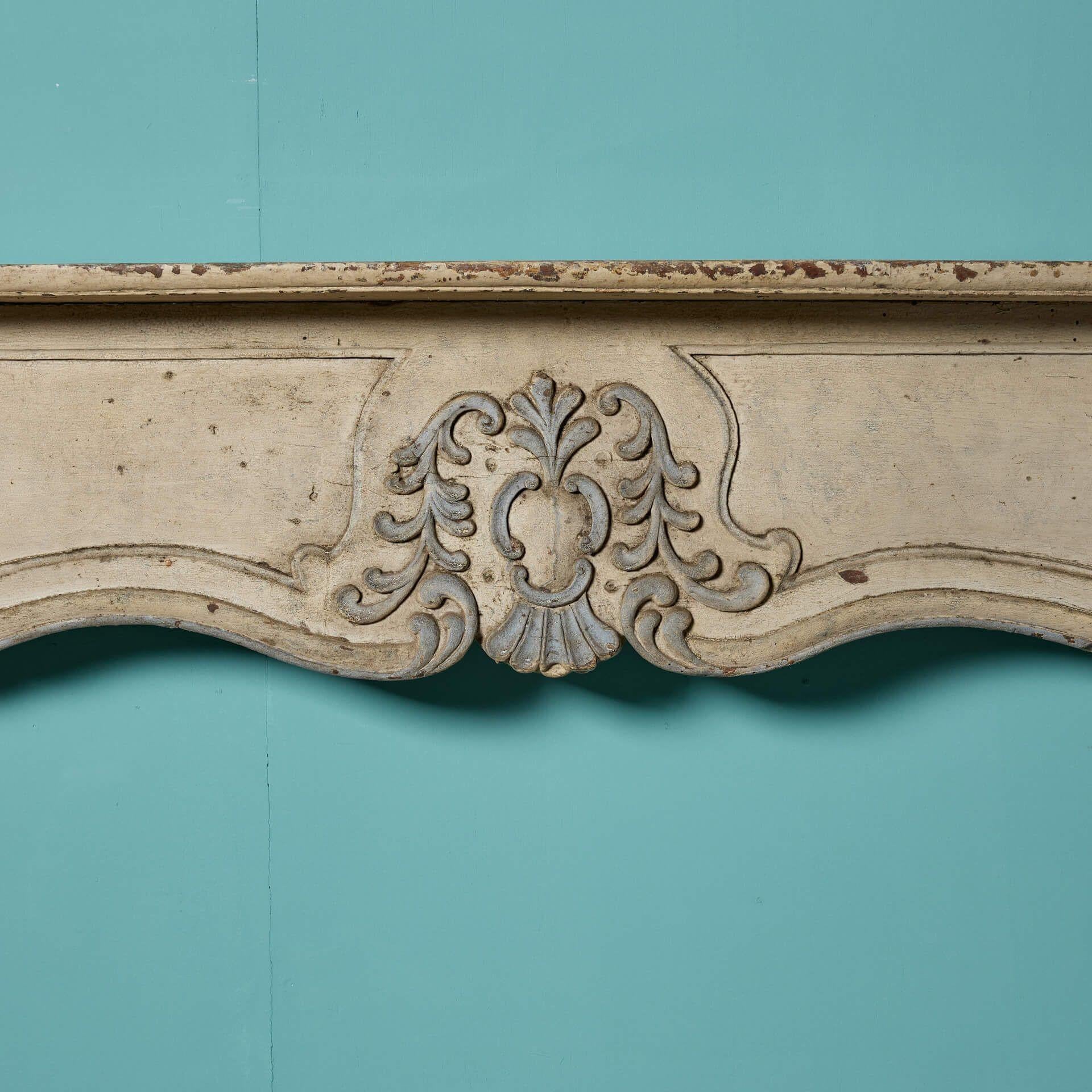 Antique 18th Century Louis XV Carved Oak Fireplace For Sale 1