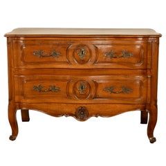 Cómoda antigua del siglo XVIII, estilo Luis XV, de estilo rococó provincial francés, de madera de cerezo, 1750