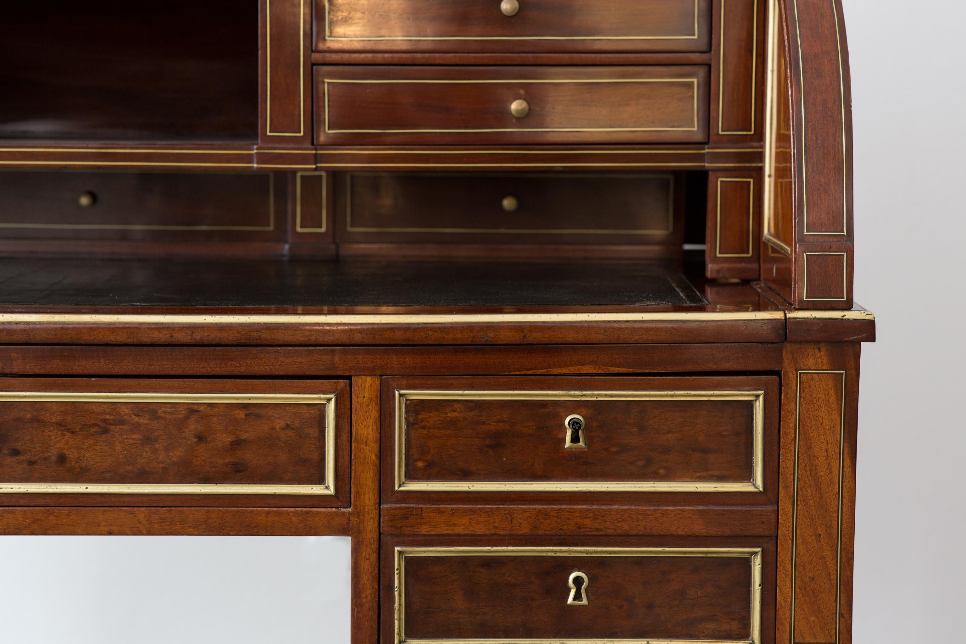 18th Century and Earlier Antique 18th Century Louis XVI Cylinder Bureau Writing Desk from France For Sale