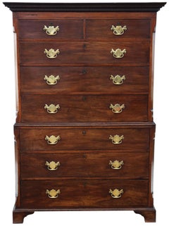 Ancienne commode du 18ème siècle en acajou, surmontée d'une commode à tiroirs, tallboy