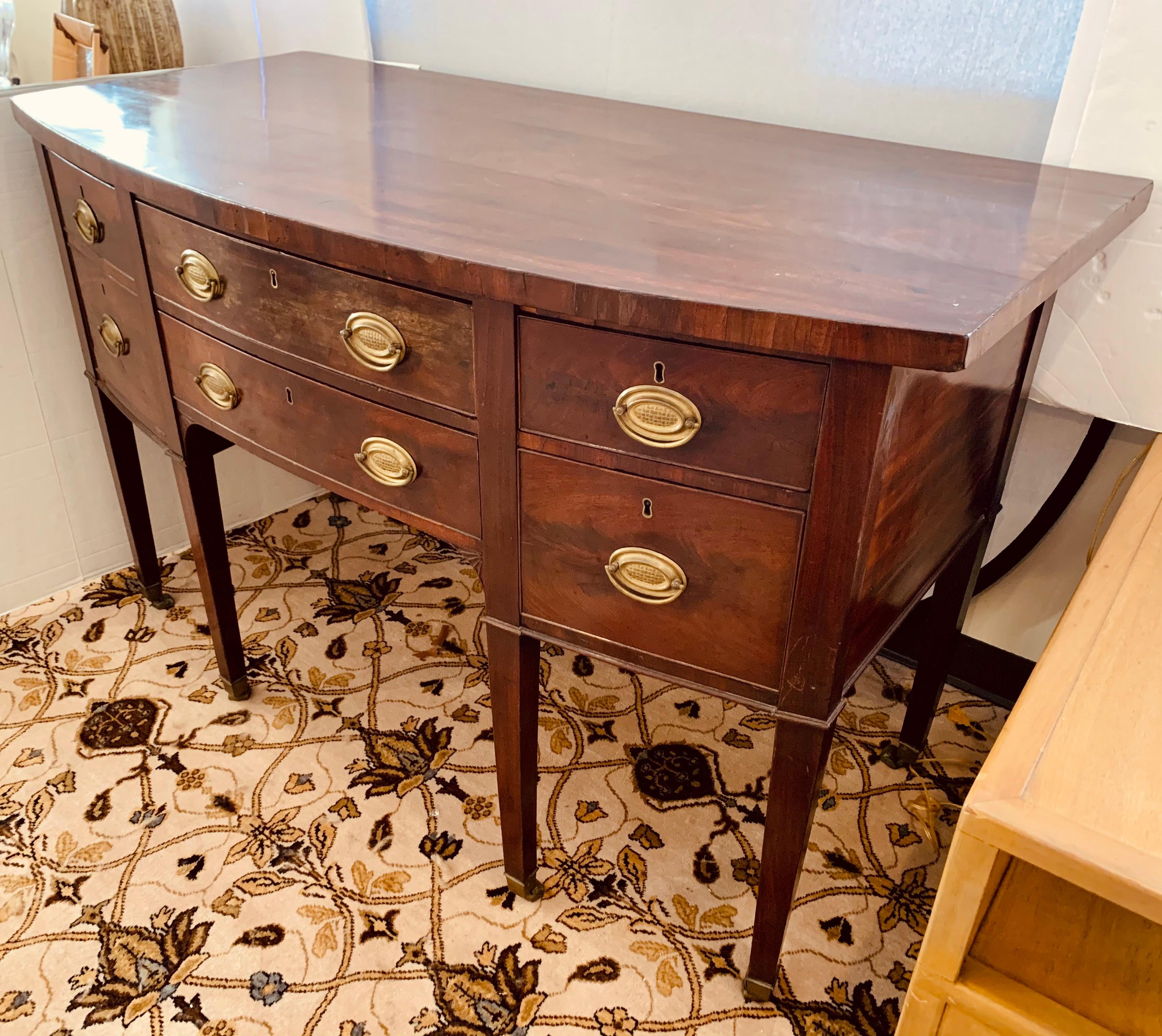 Antique 18th Century Mahogany Credenza Sideboard Buffet Server