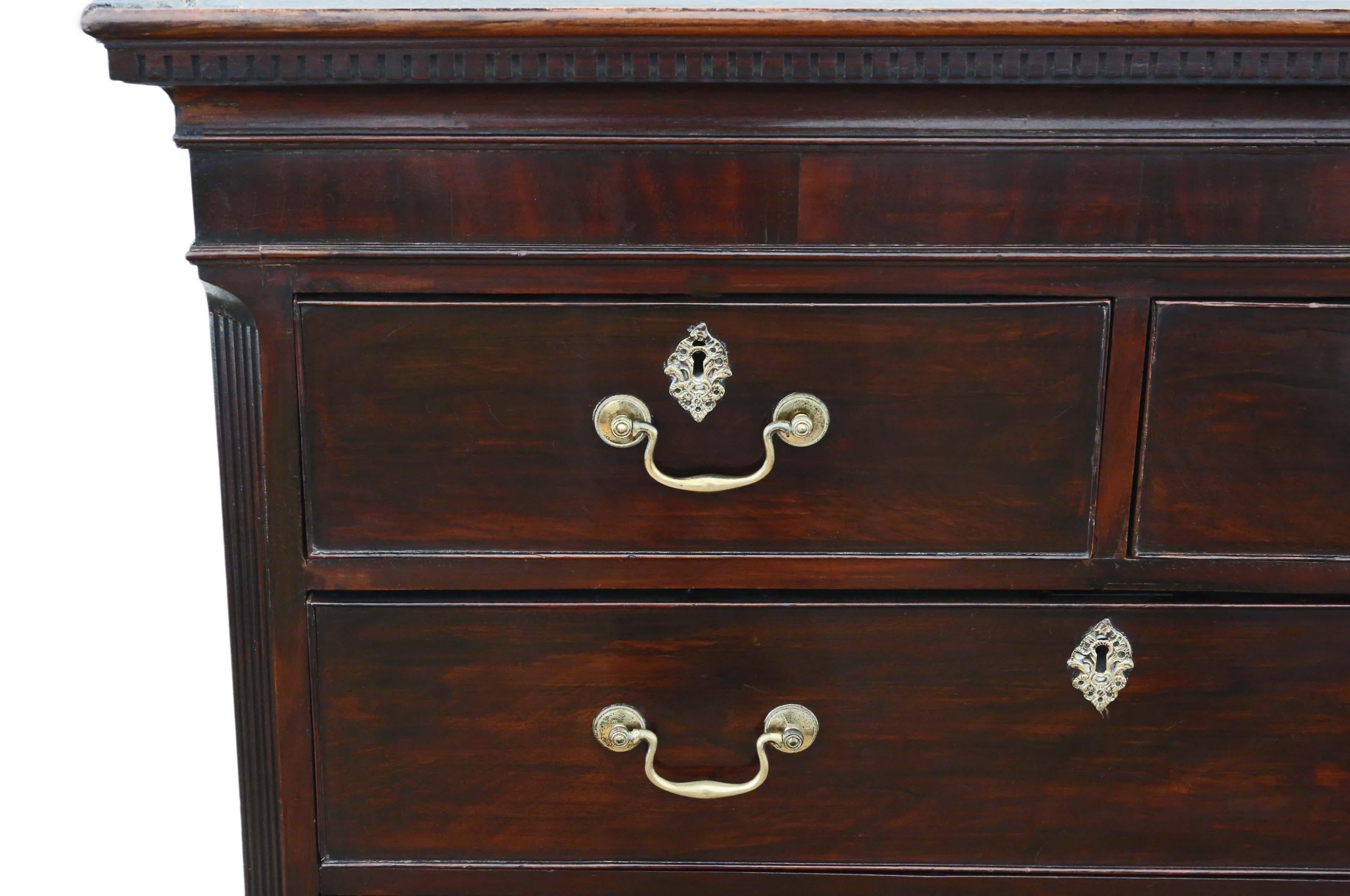 Wood Antique 18th Century mahogany tallboy chest on chest of drawers For Sale