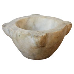 Antique 18th Century Marble Mortar, Italy, Primitive Wabi Sabi Decor