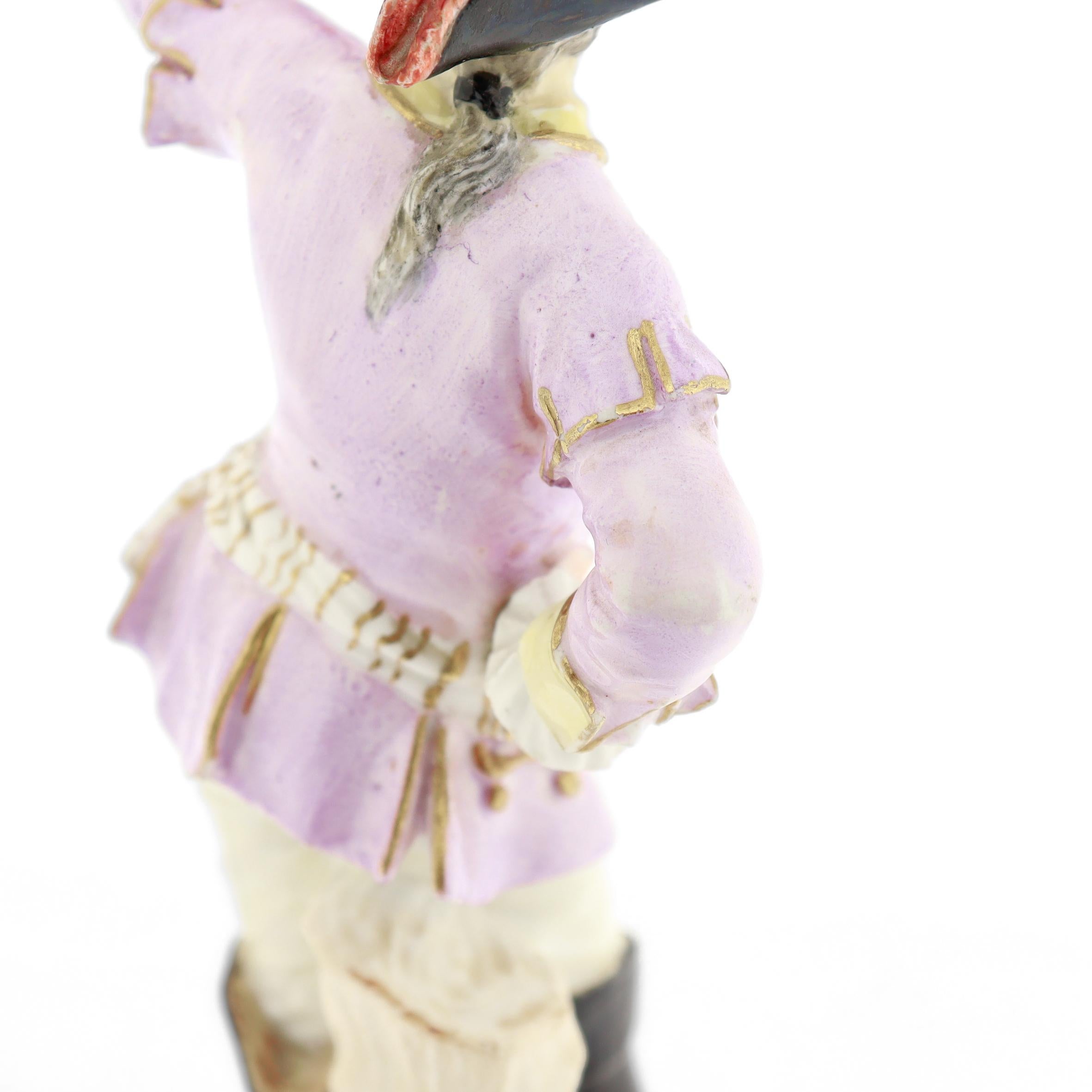 Antica statuina di gallo di Meissen Porcelain del XVIII secolo - Trombettiere n. 12 in vendita 10