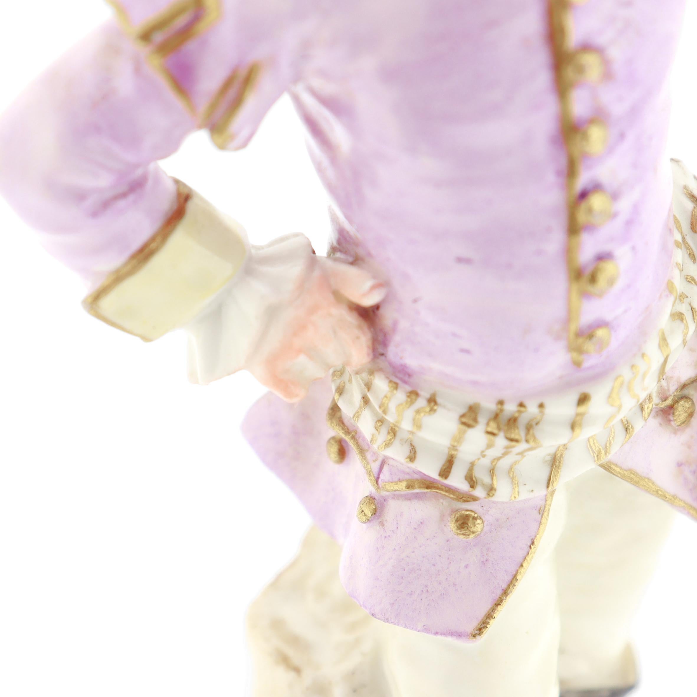 Antica statuina di gallo di Meissen Porcelain del XVIII secolo - Trombettiere n. 12 in vendita 11