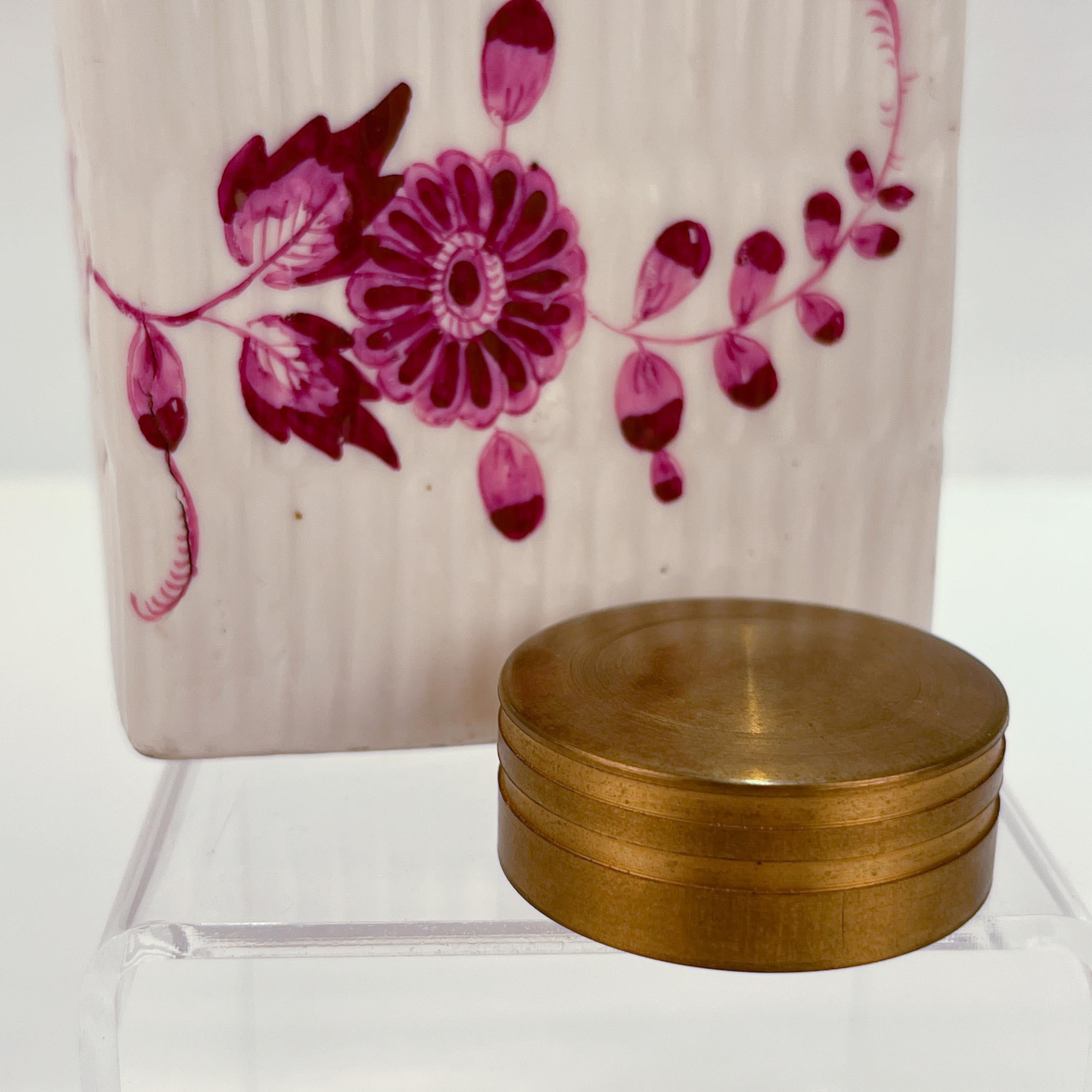 Antique 18th Century Meissen Porcelain Marcolini Period Purple Indian Tea Caddy 5