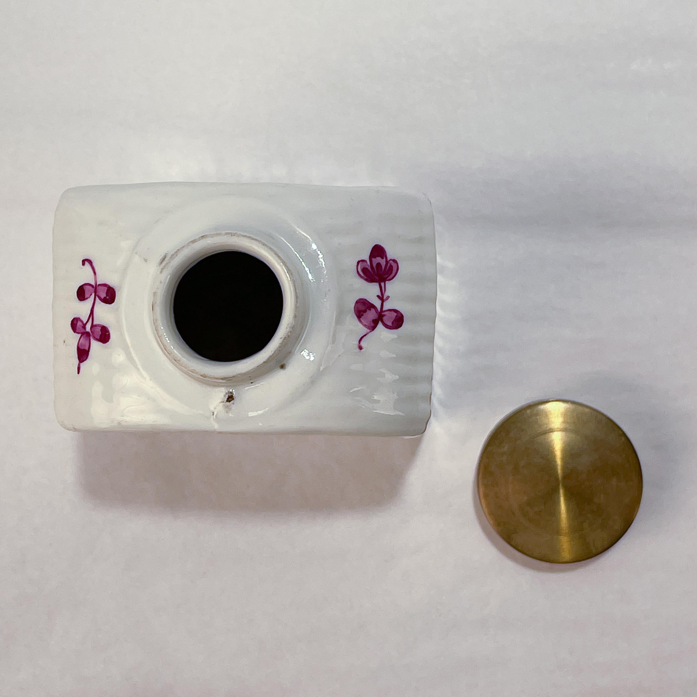 Antique 18th Century Meissen Porcelain Marcolini Period Purple Indian Tea Caddy 1