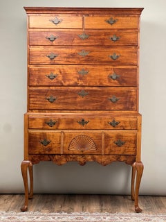 Antique 18th Century New Hampshire Queen Anne Maple Highboy