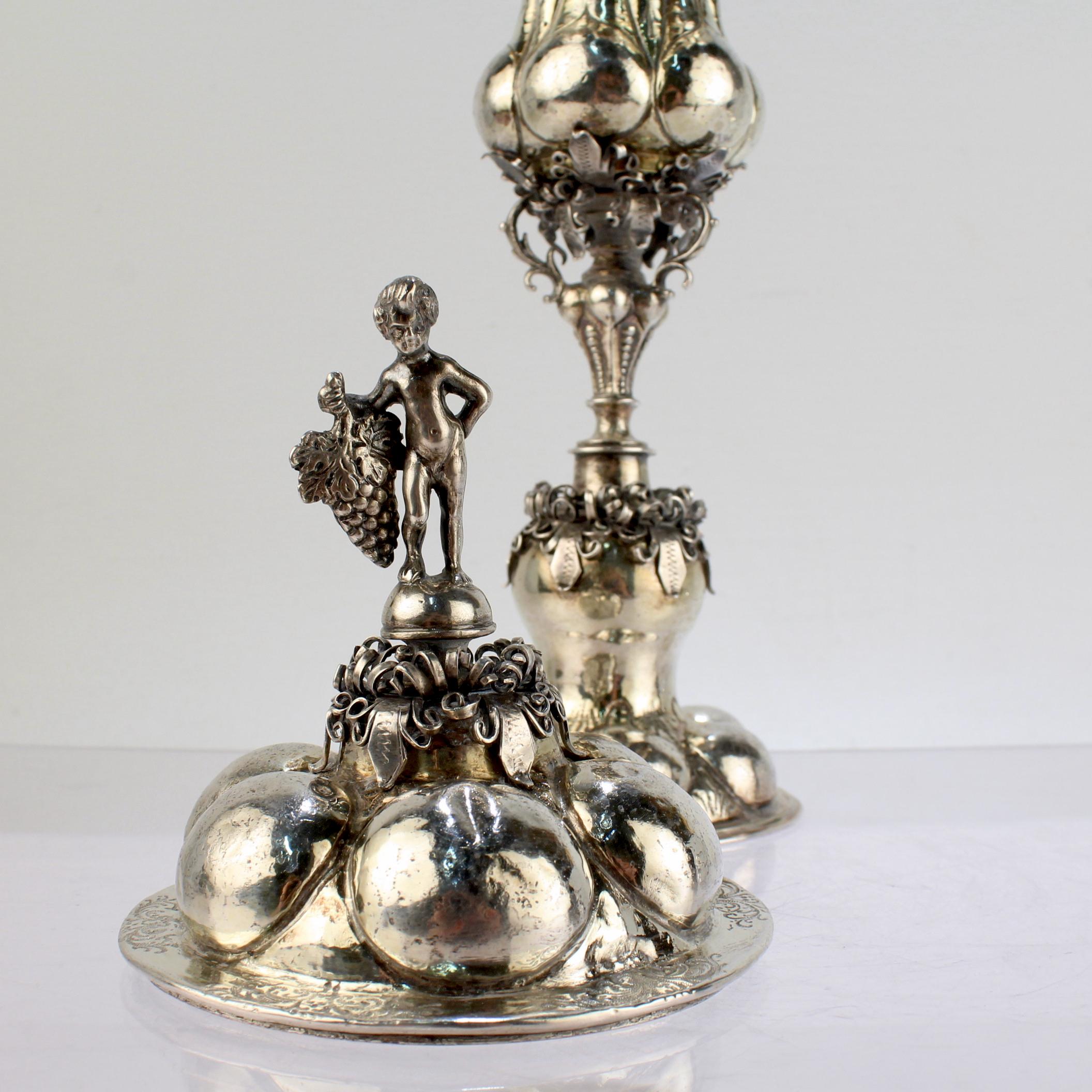 Antique 18th Century Nuremberg Vermeil or Gilt Silver Lidded Chalice or Pokal 6