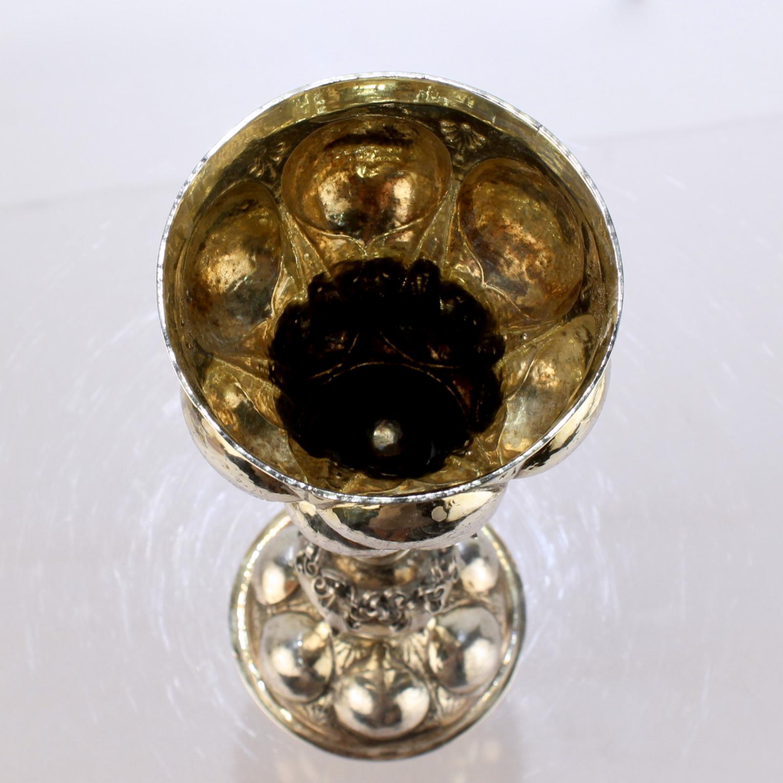 Antique 18th Century Nuremberg Vermeil or Gilt Silver Lidded Chalice or Pokal 7