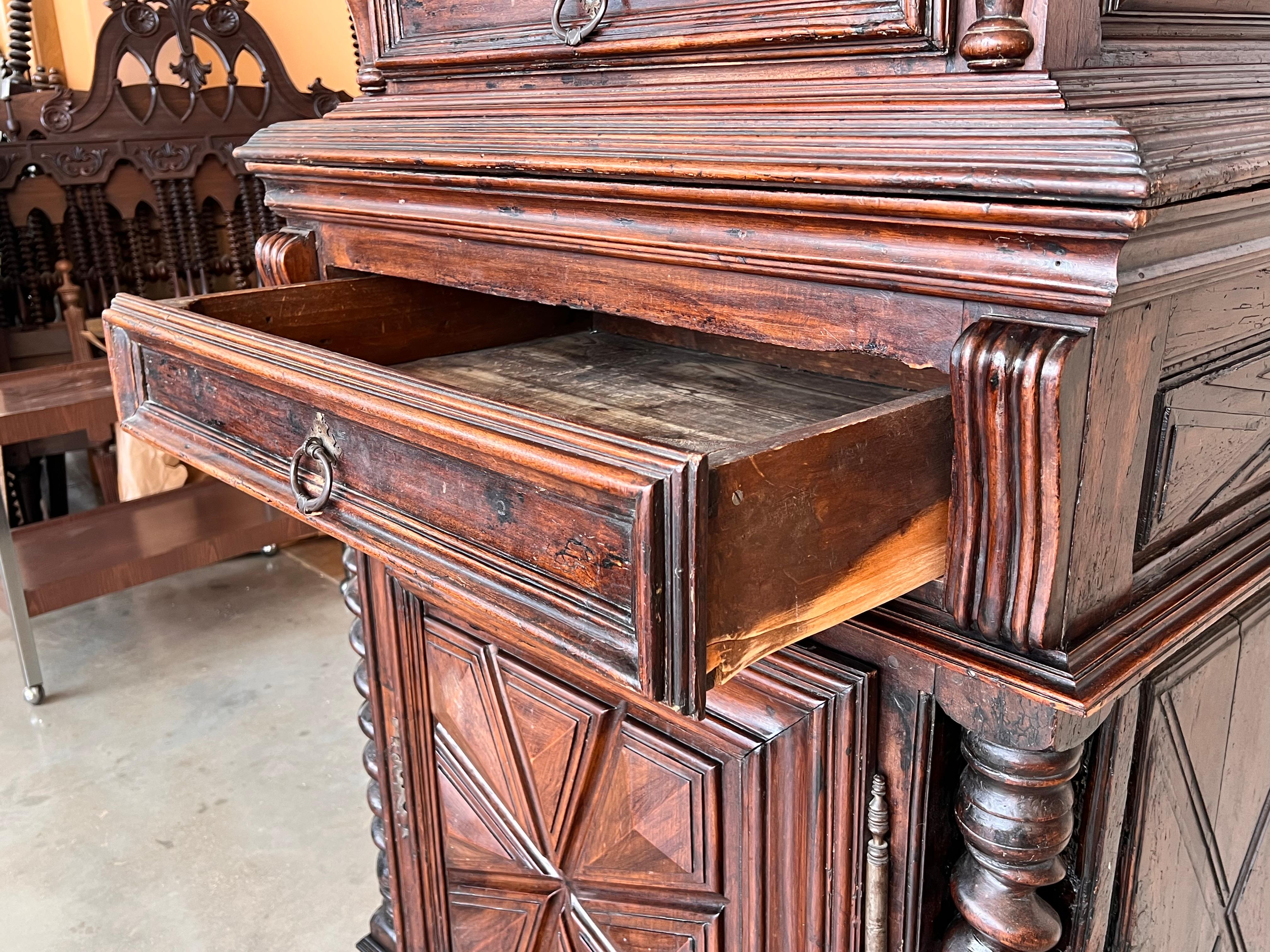 Antique 18th Century Oak Dutch Baroque Cushion Cabinet For Sale 7