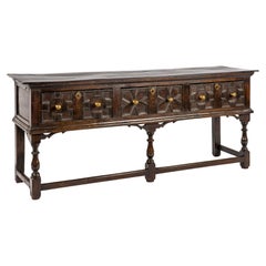 Antique 18th Century Oak Georgian English Dresser with Three Drawers