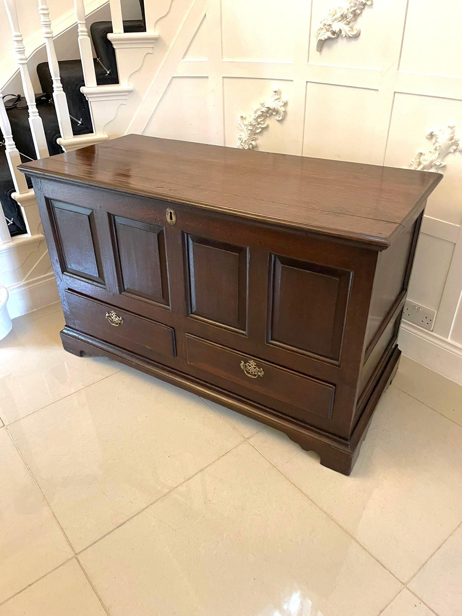 Antique 18th Century Oak Mule Chest In Good Condition For Sale In Suffolk, GB