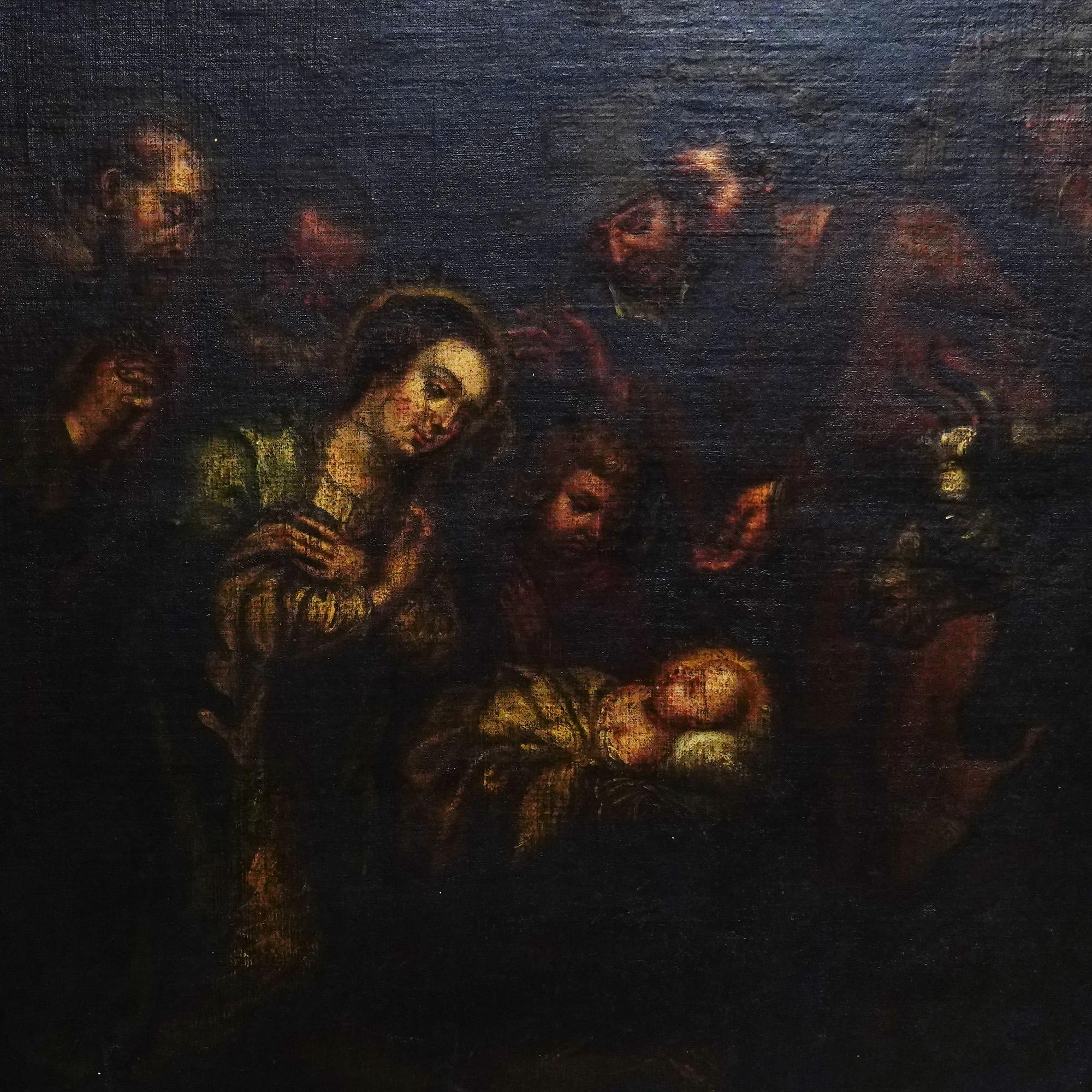 Unknown Antique 18th Century Oil on Canvas Large Painting, the Holy Family For Sale