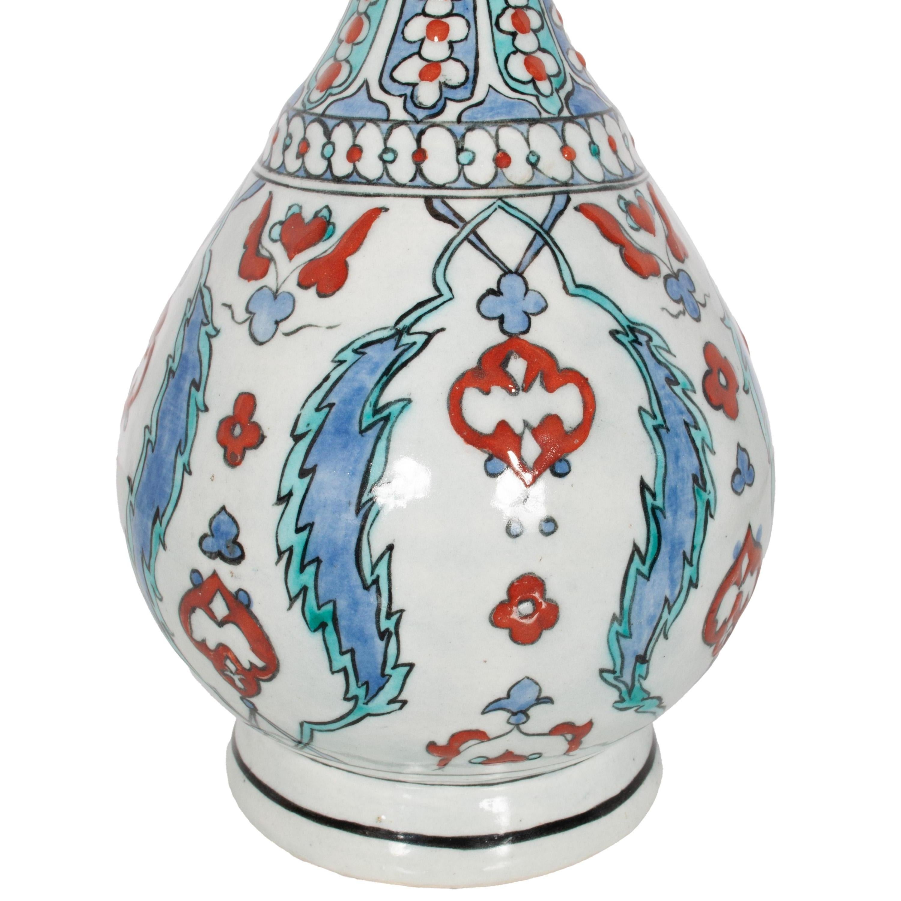 Antico vaso ottomano del 18° secolo, Iznik Pottery e Surahi in vendita 2
