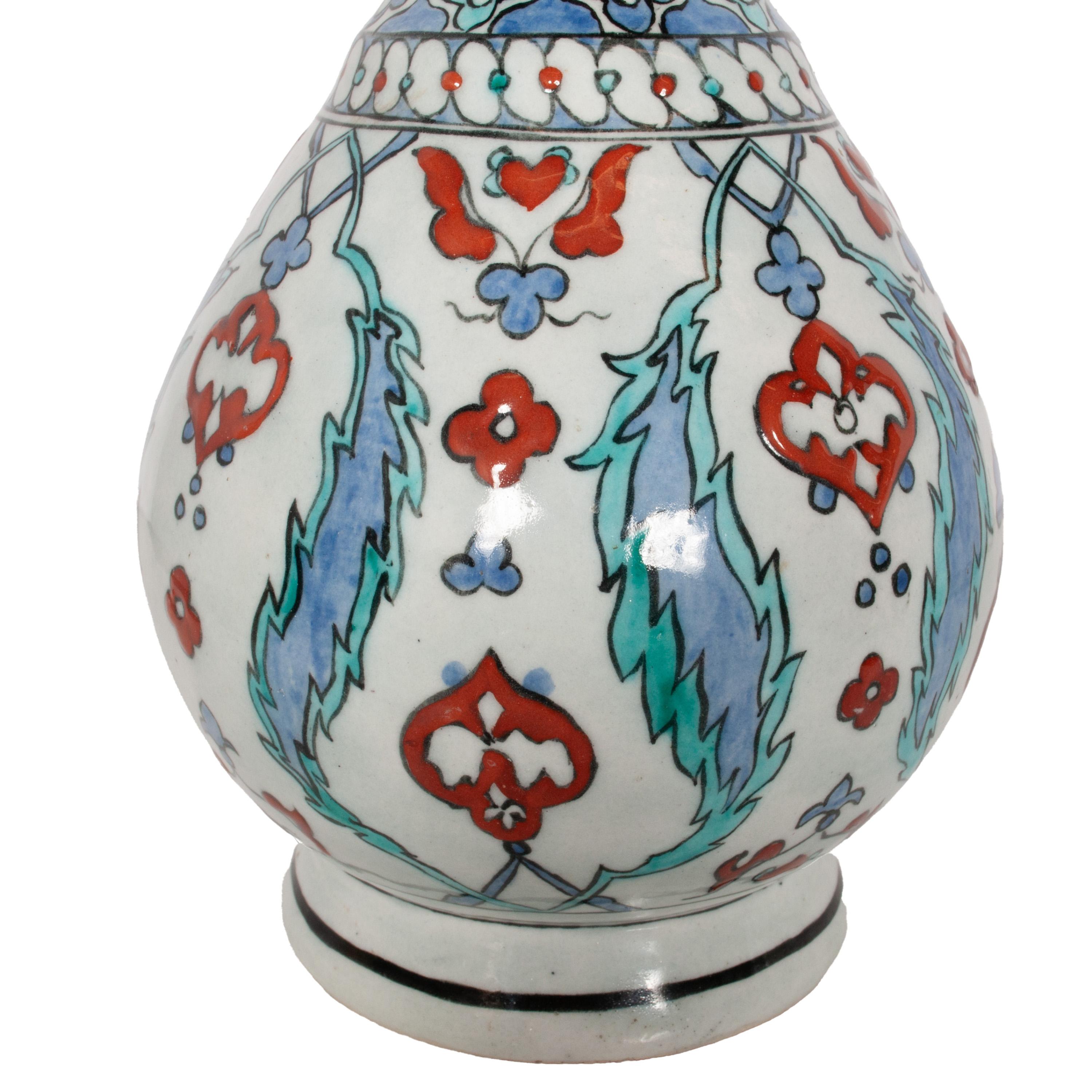 Antico vaso ottomano del 18° secolo, Iznik Pottery e Surahi in vendita 1