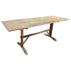 Antique 18th Century Pine Trestle Table