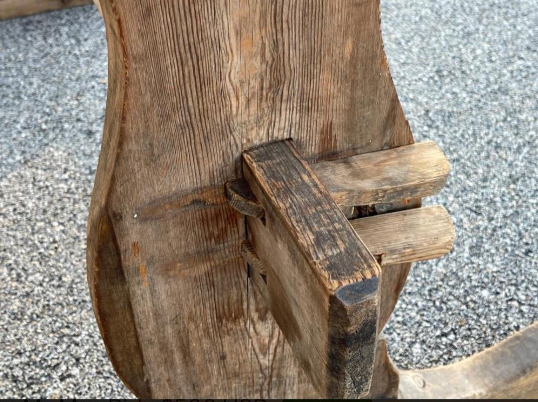 Hand-Crafted Antique 18th Century Pine Trestle Table For Sale