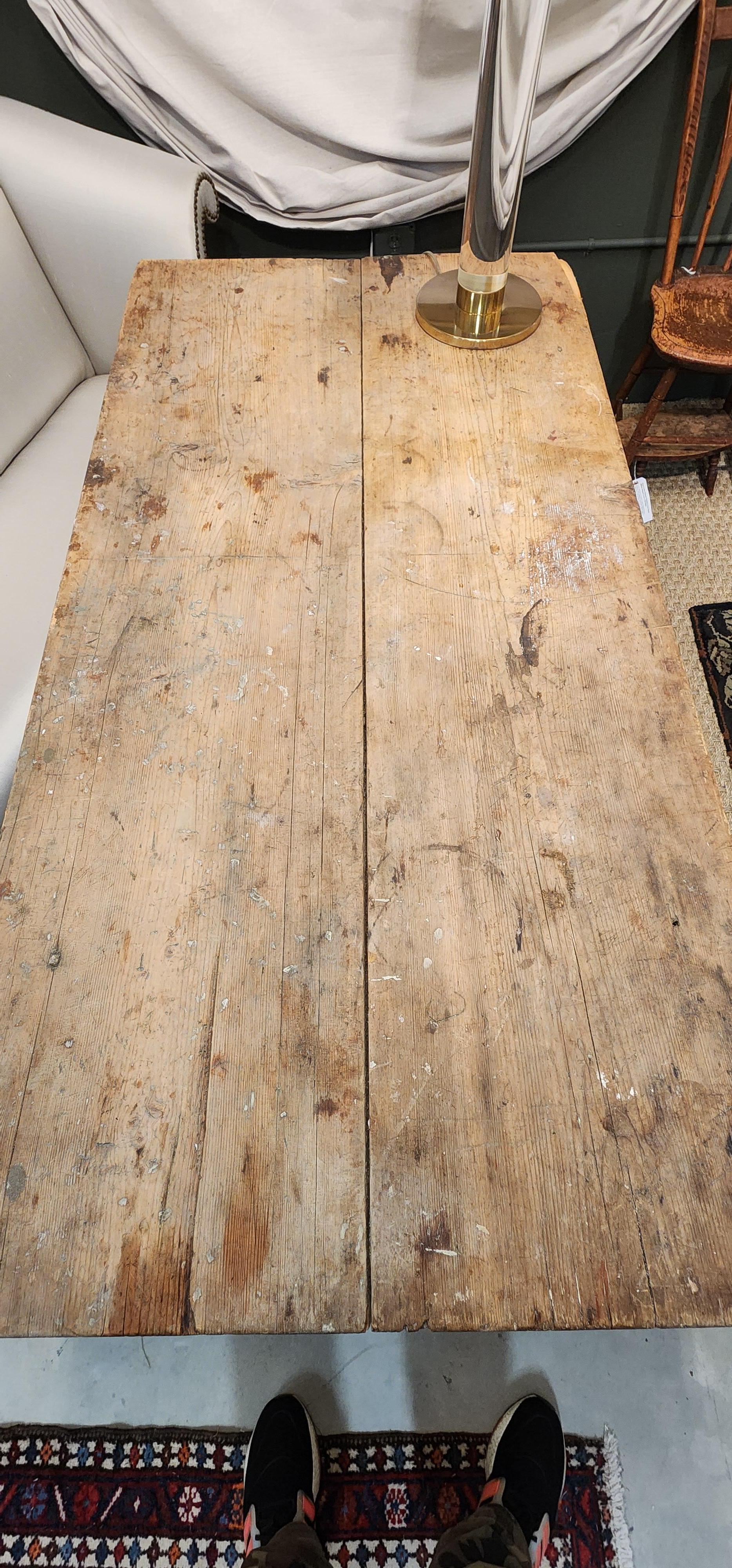 Antique 18th Century Pine Trestle Table In Good Condition For Sale In Hudson, NY