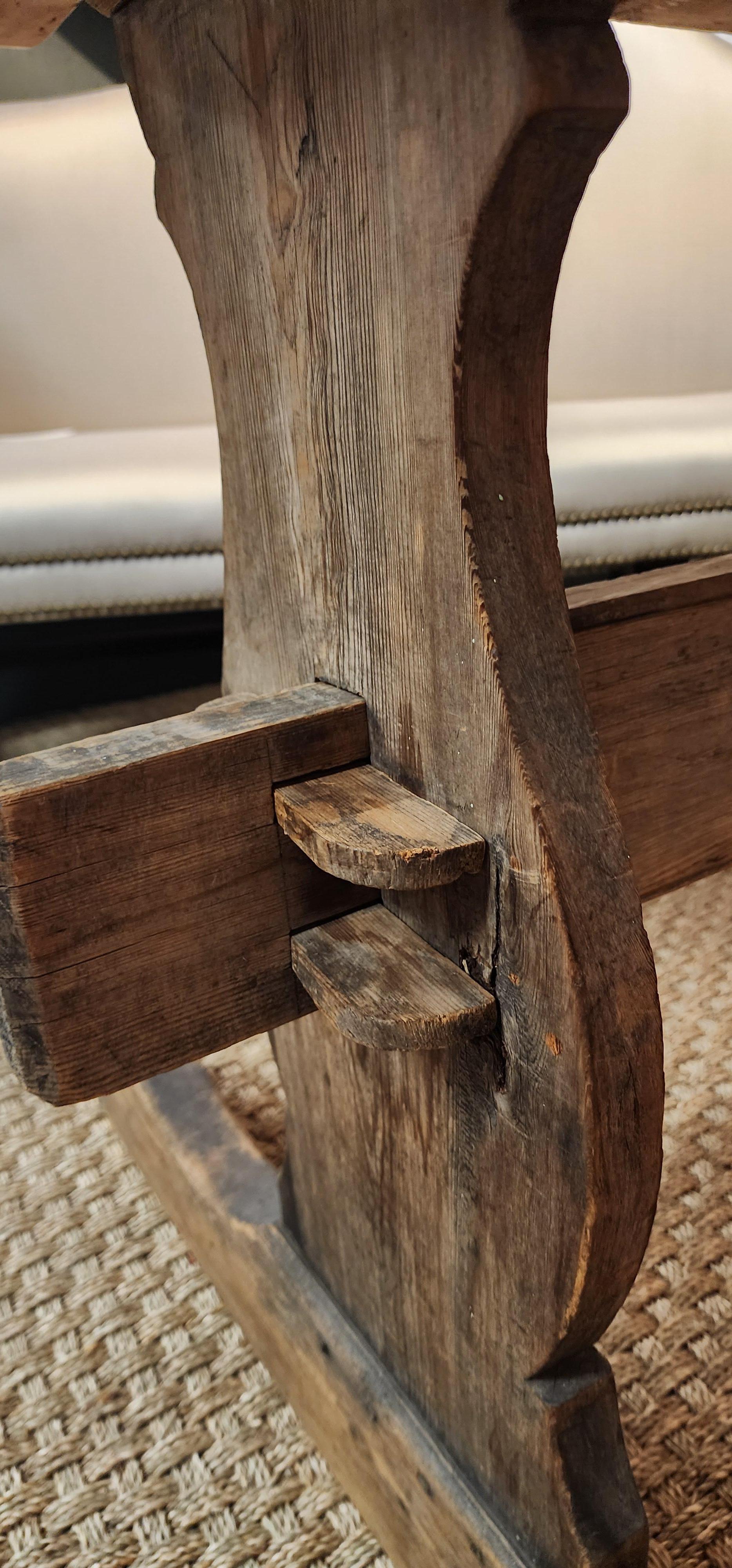 Antique 18th Century Pine Trestle Table For Sale 2