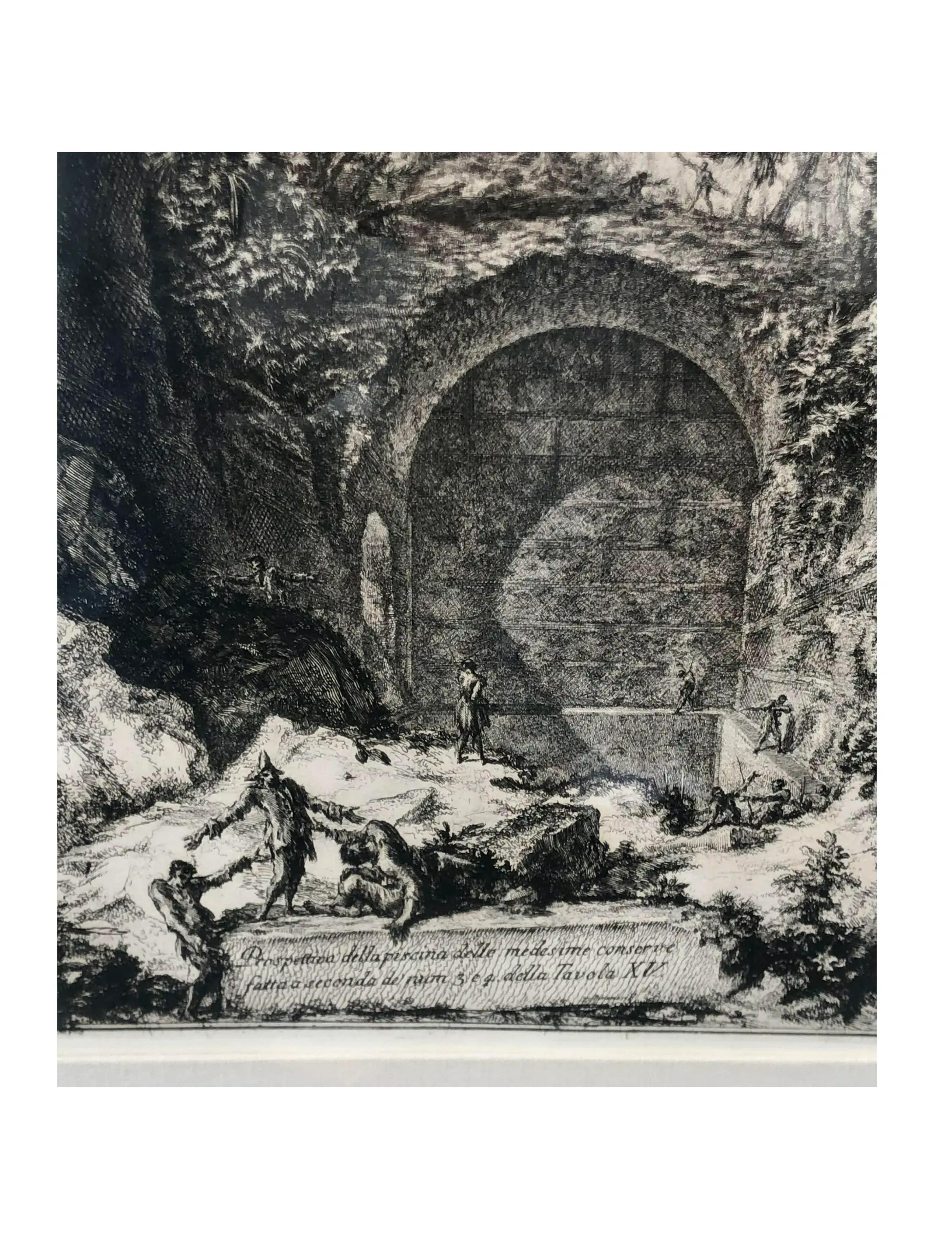 Antique 18th Century Piranesi Scenic Architectural Engraving Print In Good Condition In LOS ANGELES, CA