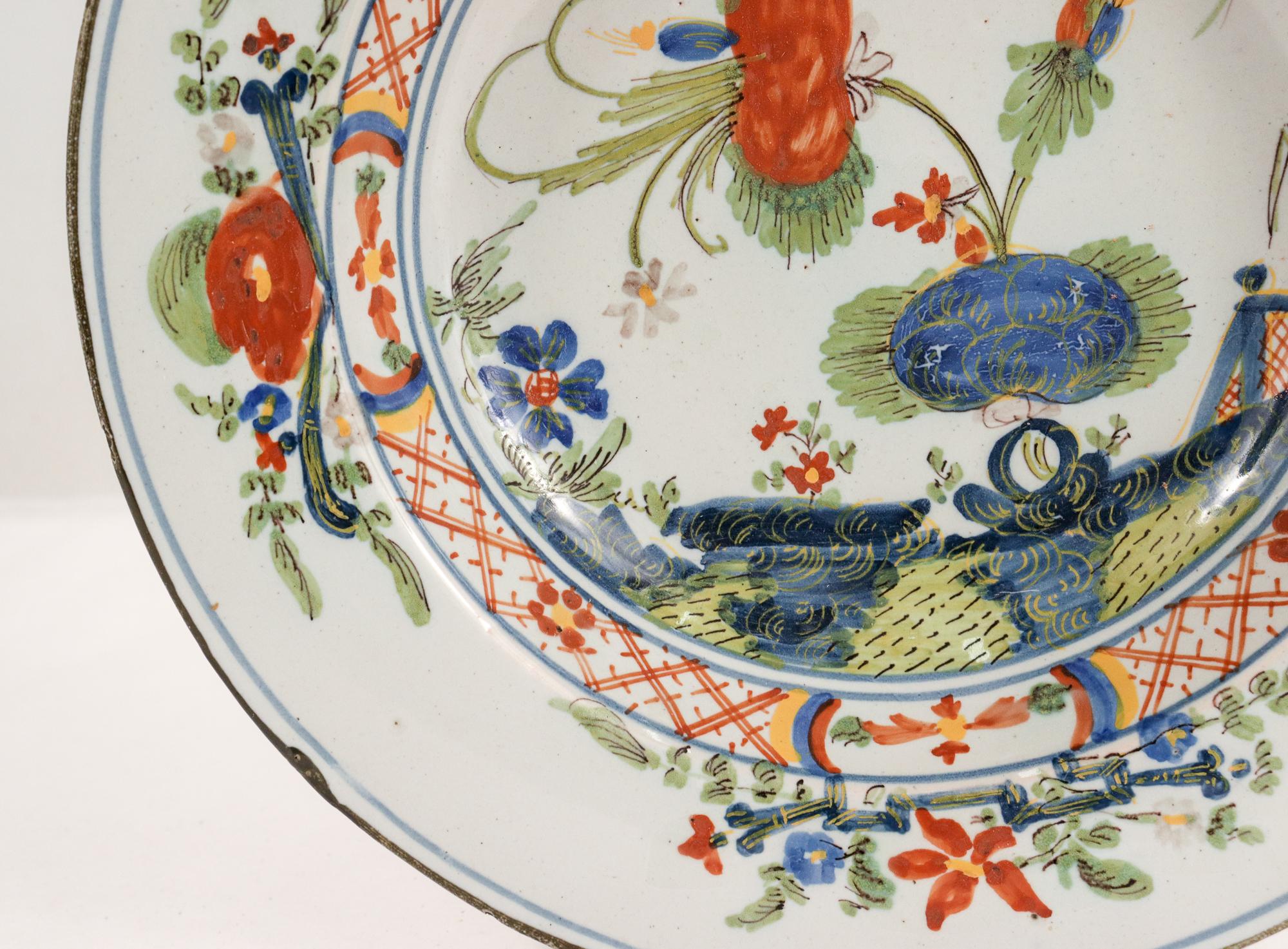 Antique 18th Century Polychrome Dutch Delft Bowl 10