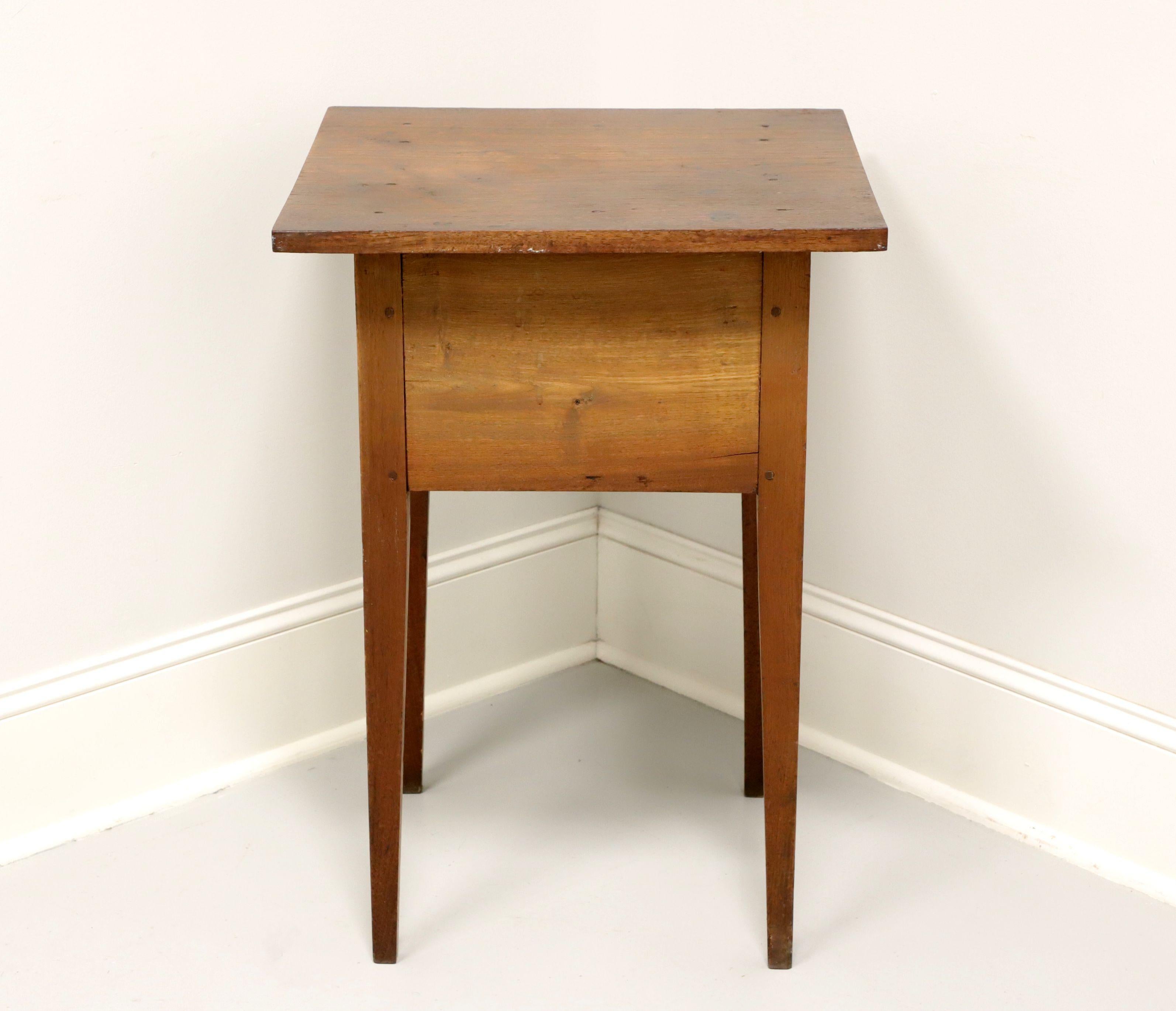 American Antique 18th Century Primitive Walnut Two-Drawer End Side Table