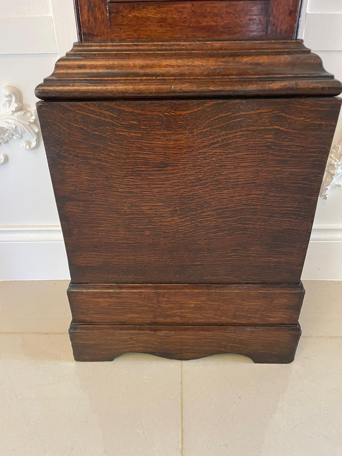 Antique 18th Century Quality Oak Brass Face Longcase Clock by Benjamin Reeves In Good Condition In Suffolk, GB