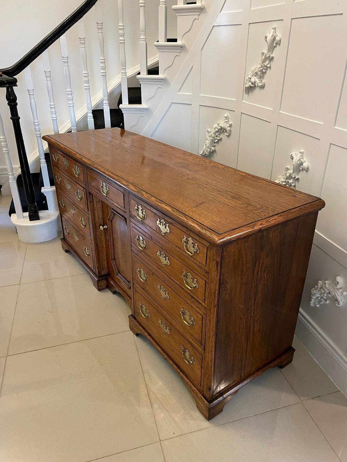 Antique 18th Century Quality Oak Dresser Base with Original Brass Handle  For Sale 4