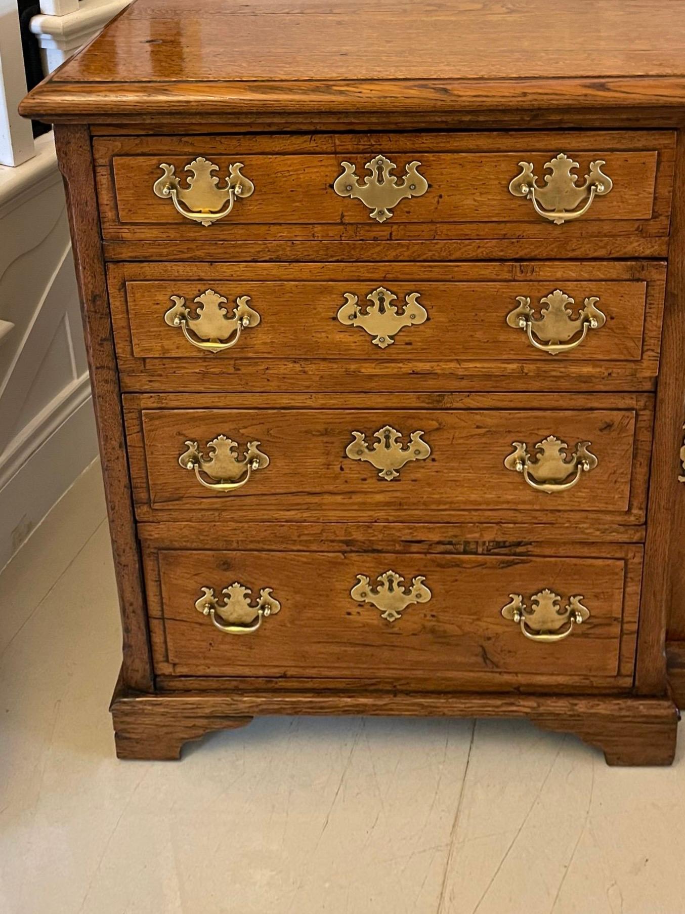 Antique 18th Century Quality Oak Dresser Base with Original Brass Handle  For Sale 2