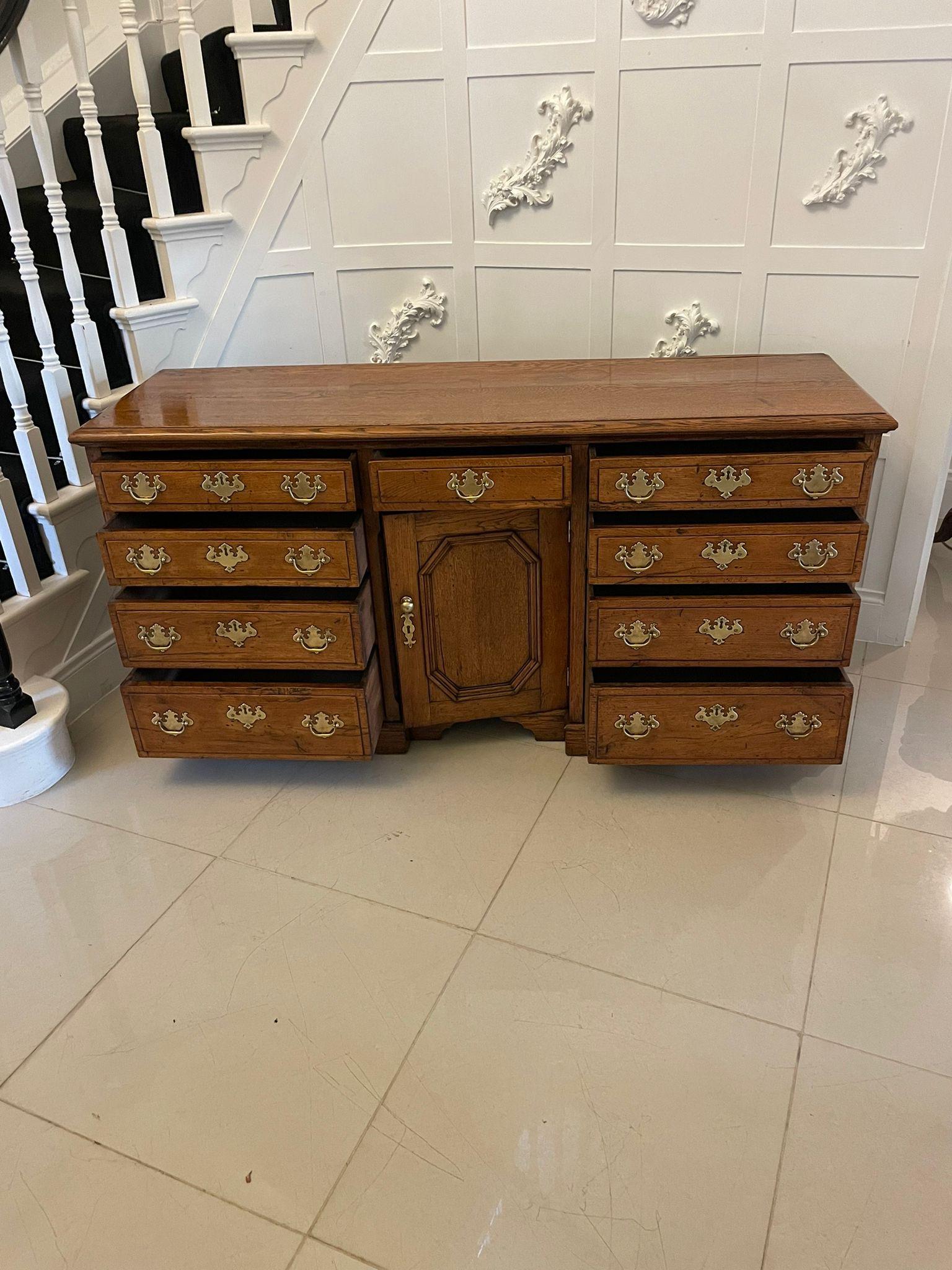 Antique 18th Century Quality Oak Dresser Base with Original Brass Handle  For Sale 3