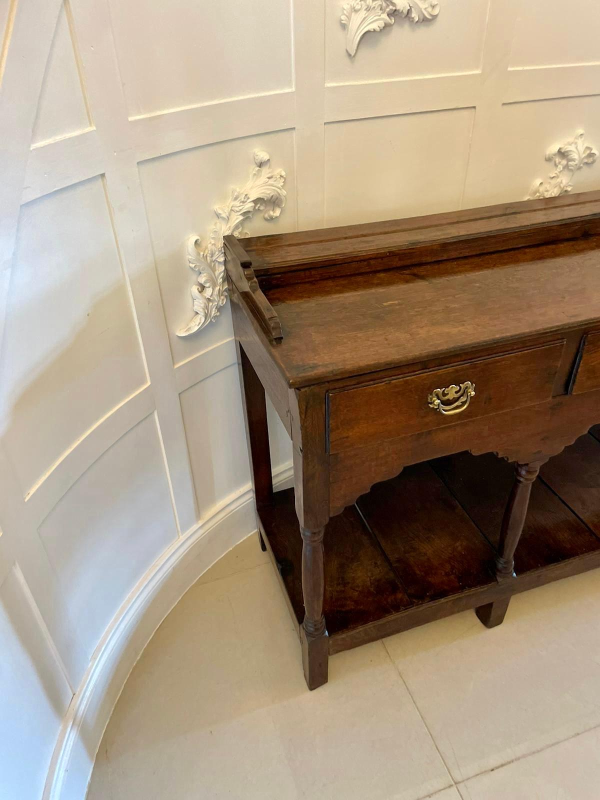 Antique 18th Century Quality Oak Pot Board Dresser Base 1
