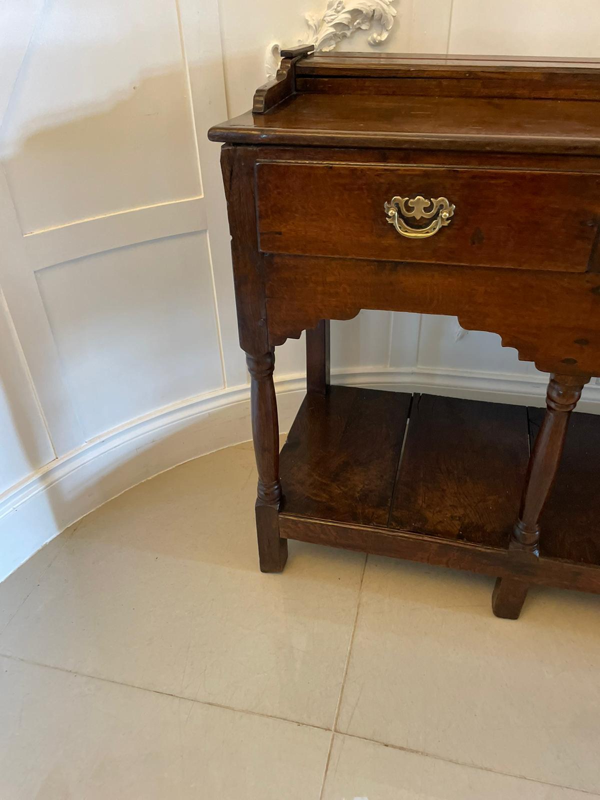 Antique 18th Century Quality Oak Pot Board Dresser Base 2