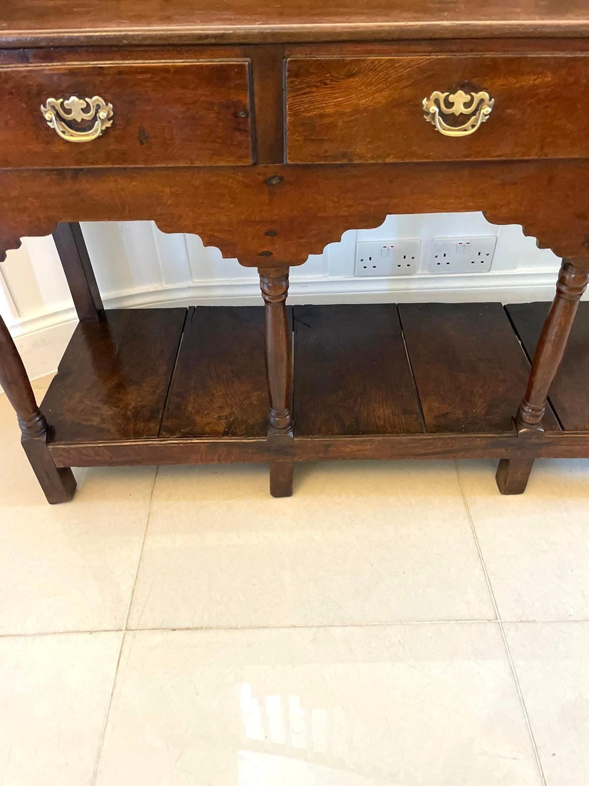 Antique 18th Century Quality Oak Pot Board Dresser Base 4