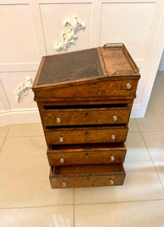 Antique 18th Century Quality Pollard Oak Slide and Turn Top Davenport Desk