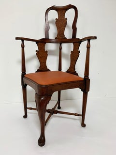 Antique 18th Century Queen Anne High-Back Corner Chair