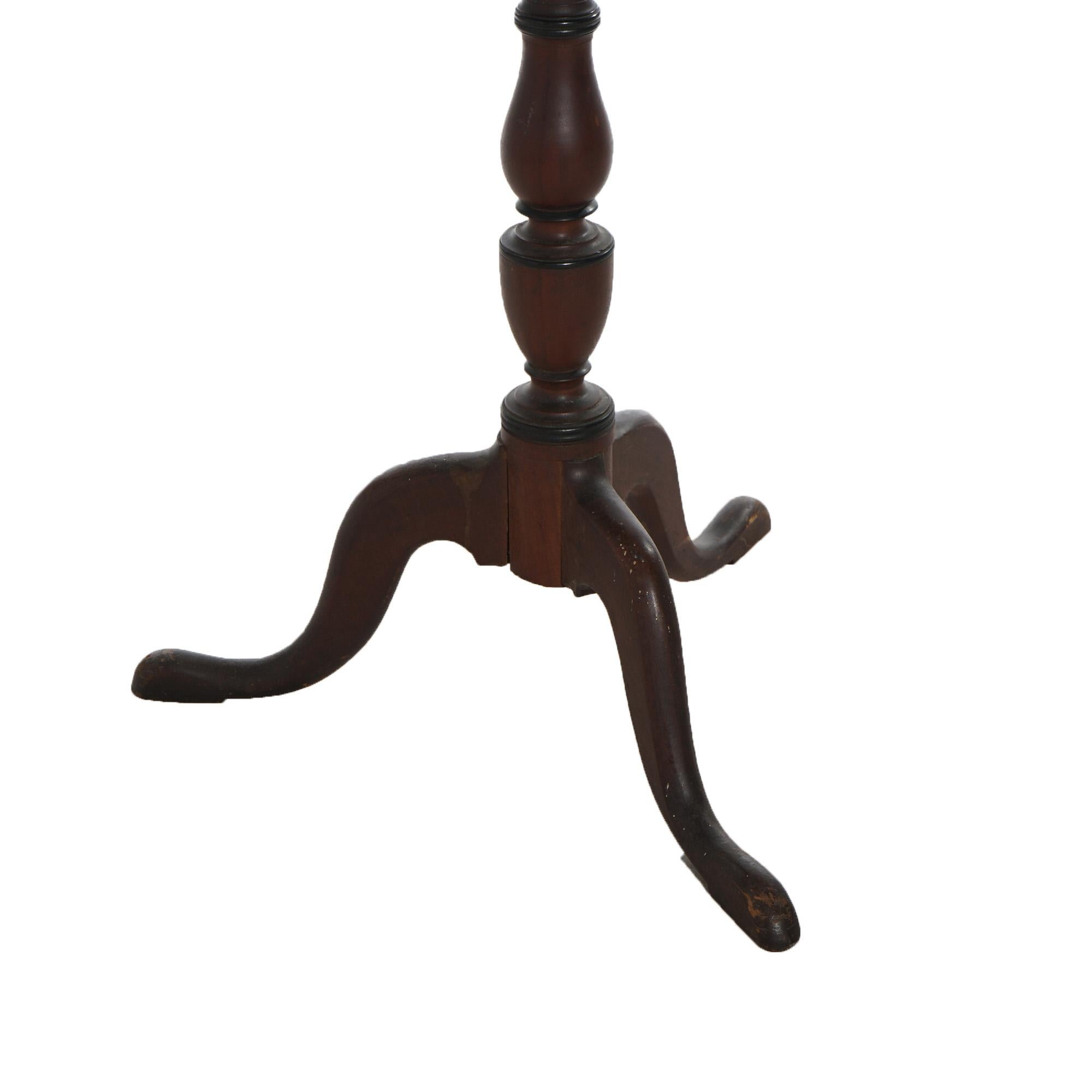 Antique 18th Century Queen Anne Mahogany Candle Stand C1780 In Good Condition In Big Flats, NY