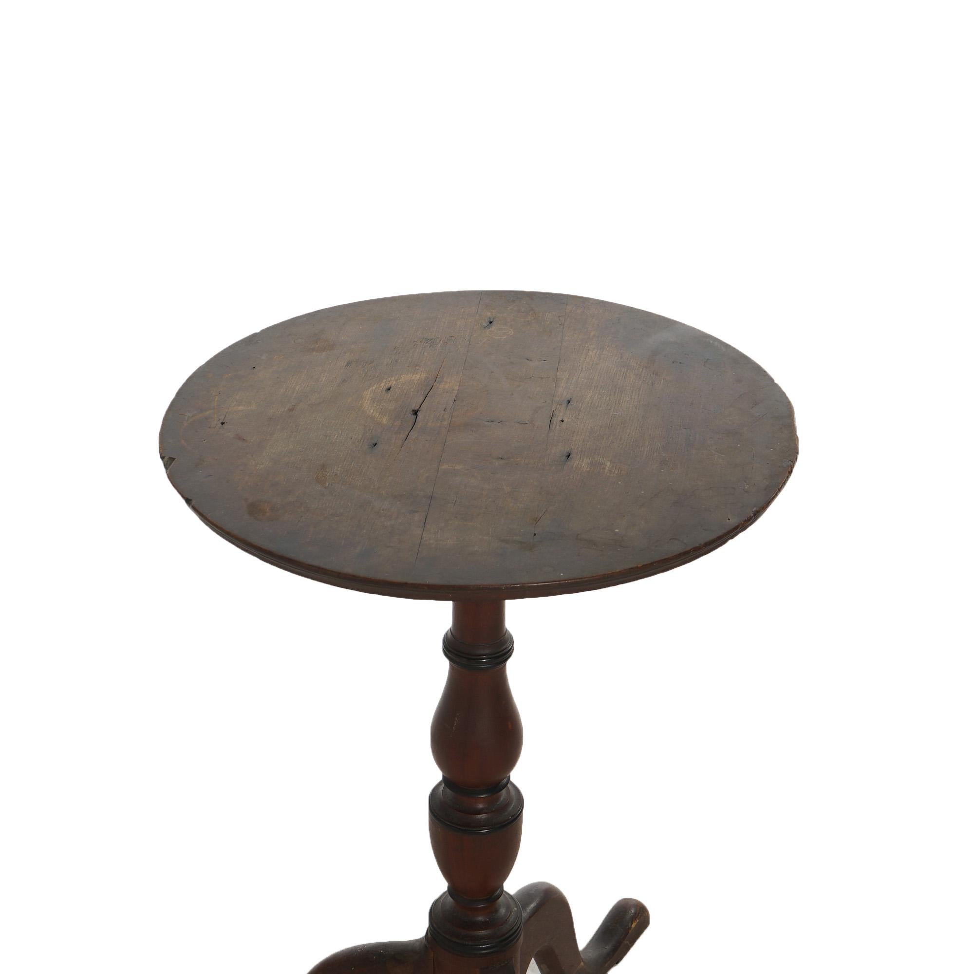 18th Century and Earlier Antique 18th Century Queen Anne Mahogany Candle Stand C1780