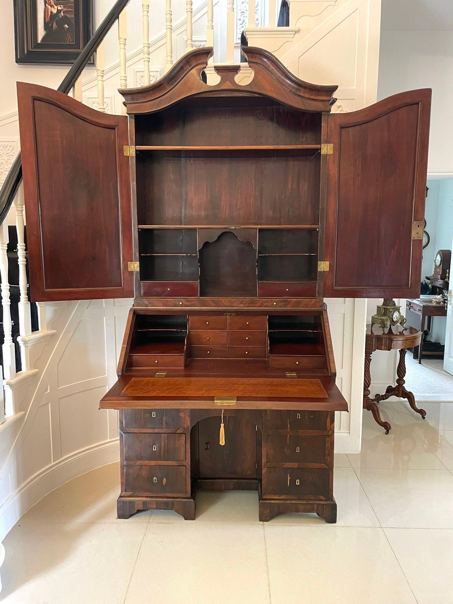 Antique 18th Century Rosewood Bureau Bookcase For Sale 6